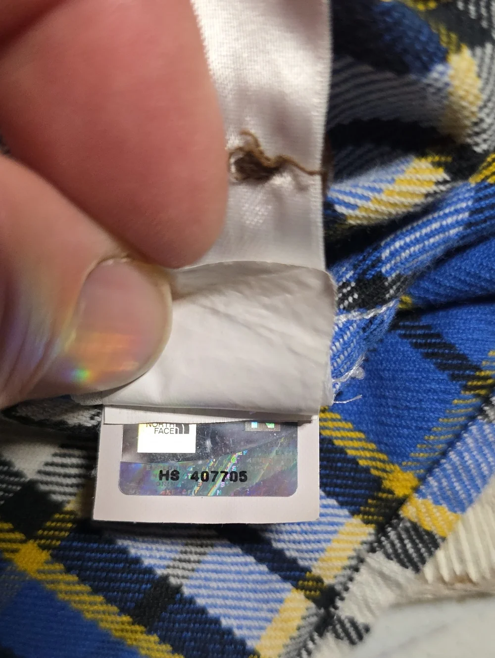 The North Face Blue/White/Yellow Plaid Flannel Button Up Shirt Mens Size Large